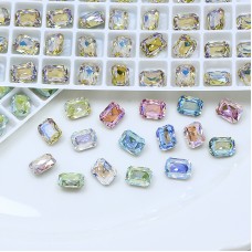 DZ 3008 8*6mm octagon shape effect color crystal fancy stone for nail art
